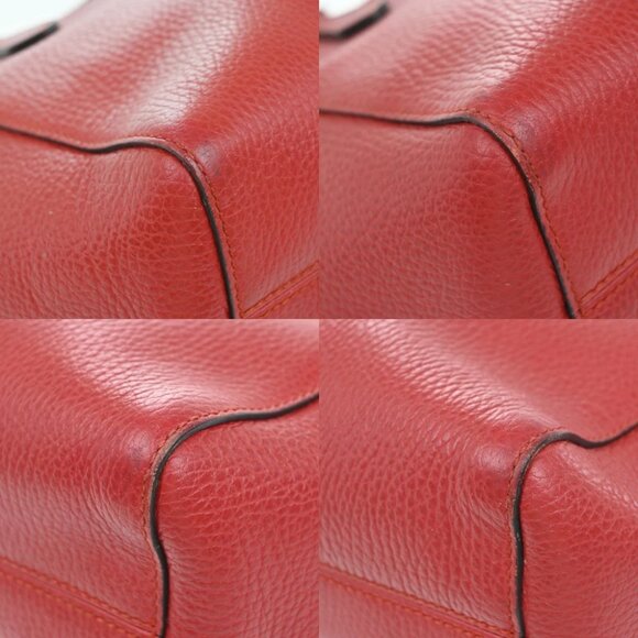 GUCCI GG Logo Swing 2Way Shoulder Hand Tote Bag Leather Red GHW Italy 73KP034 - Picture 8 of 15